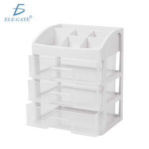 Organizador de Escritorio con 3 Cajones Transparentes Caja Organizadora Multifuncional