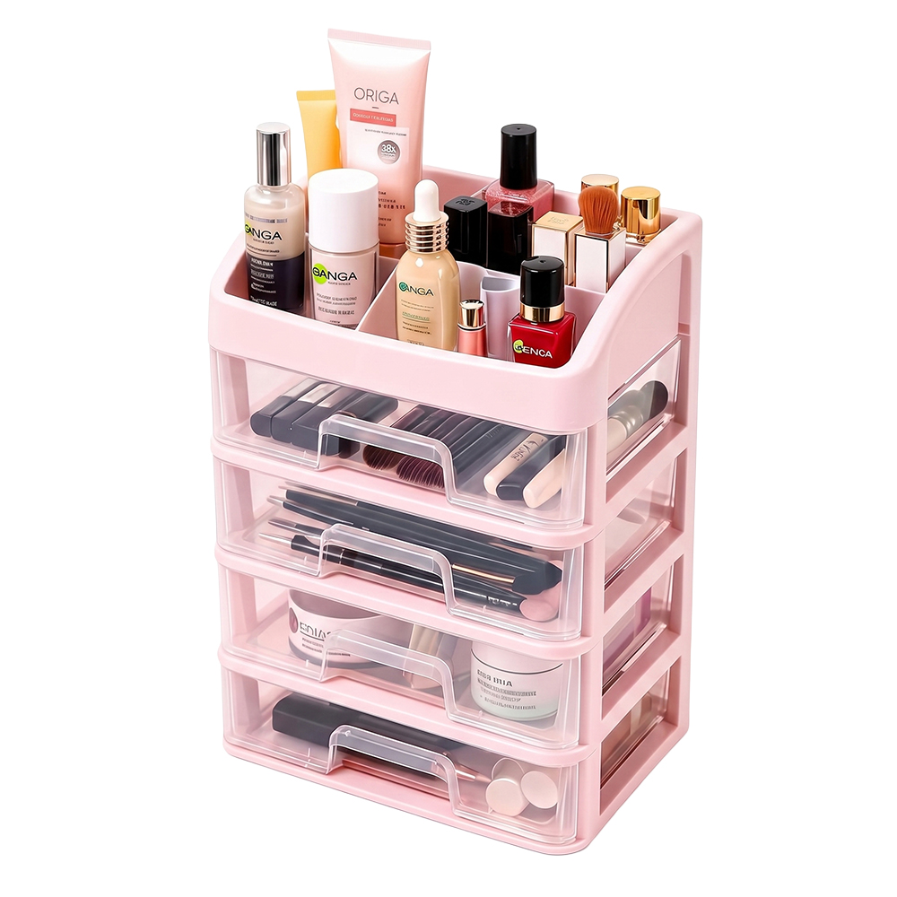 Organizador de Escritorio con 4 Cajones y Compartimentos Superiore Caja Organizadora - Image 3