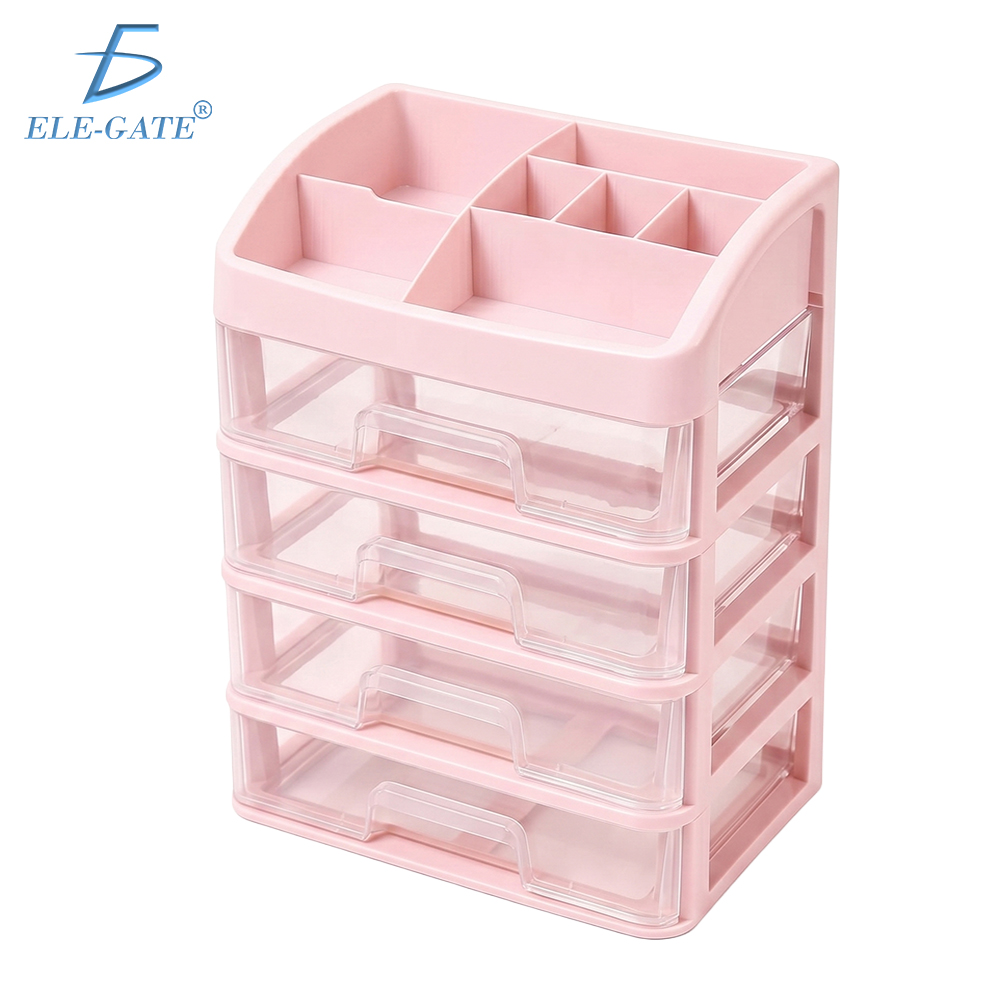 Organizador de Escritorio con 4 Cajones y Compartimentos Superiore Caja Organizadora
