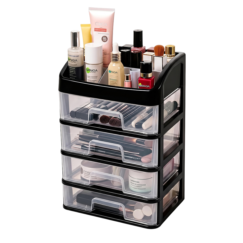 Organizador de Escritorio con 4 Cajones y Compartimentos Superiores Caja Organizadora - Image 3