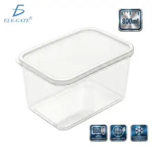 Contenedor Rectangular Transparente de 800 ml con Tapa