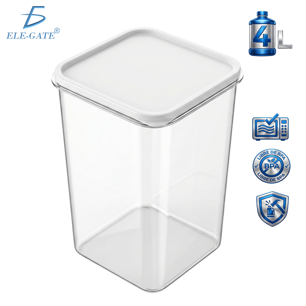 Contenedor Hermético Transparente 4 Litros para Alimentos