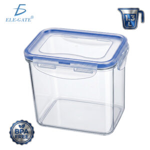 Contenedor Hermético de Plástico Transparente 1.3L para Semillas Pasta Cereales Comida y Cocina