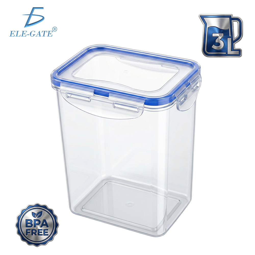 Contenedor Hermético de Plástico Transparente 3L para para Semillas Pasta Cereales Comida y Cocina