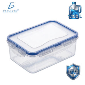 Recipiente Hermetico Rectangular 1.1 para Ensaladas Lunch Meal Prep Oficina y Cocina