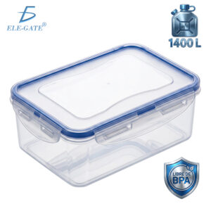 Recipiente Hermetico Rectangular 1.4L Para Ensaladas Lunch Meal Prep Oficina y Cocina