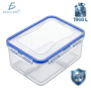 Recipiente Hermetico Rectangular para Alimentos 1.9L para Ensaladas Lunch Meal Prep Oficina y Cocina