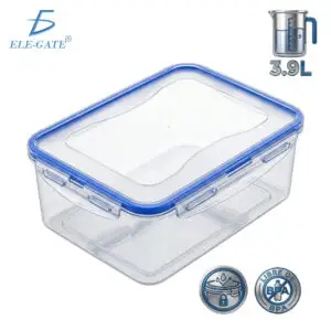 Tupper Hermético 3.9L con 4 Seguros Antiderrames para Microondas y Refrigerador