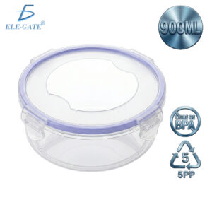 Tupper Hermético 900ml con 4 Seguros Antiderrames para Microondas y Refrigerador