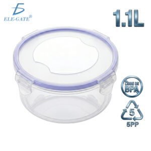 Tupper Hermético 1.1L con 4 Seguros Antiderrames Contenedor de Plástico para Alimentos