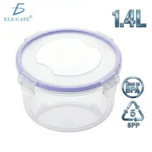 Tupper Hermético 1.4L con 4 Seguros Antiderrames para Microondas y Refrigerador