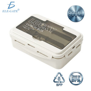 Contenedor Hermético de Plástico 900 ml con Cubiertos Incluidos para Comida Fruta y Lunch