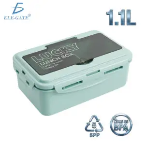 Contenedor Hermético de Plástico 1.1 L con Cubiertos Incluidos Comida y Lunch