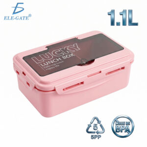 Contenedor Hermético de Plástico 1.1 L con Cubiertos Incluidos para Comida y Lunch