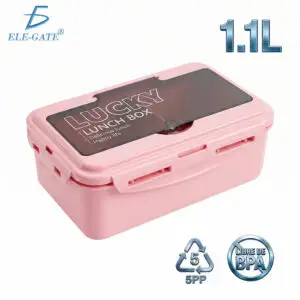 Contenedor Hermético de Plástico 1.1 L con Cubiertos Incluidos para Comida y Lunch