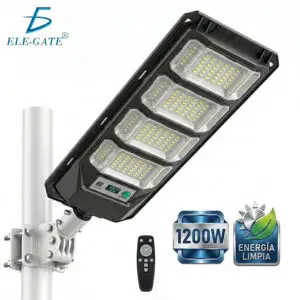 Lámpara Solar LED de Calle 1200W con Sensor de Movimiento Control Remoto y Encendido Automático