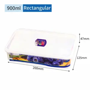 Contenedor Rectangular Transparente de 900 ml con Tapa