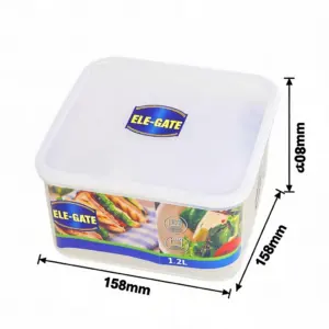 Contenedor Cuadrado Transparente de 1200 ml con Tapa