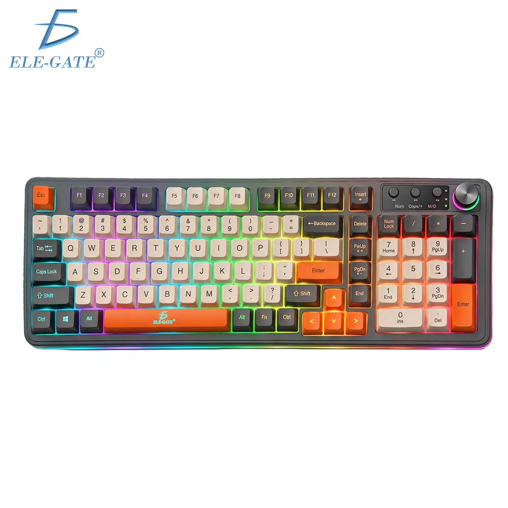 Teclado Gamer de 99 Teclas Bluetooth, 2.4 GHz y Cable USB