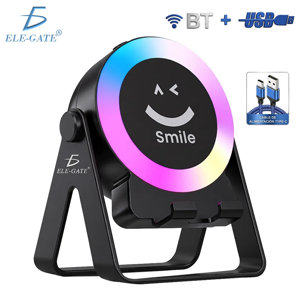 Soporte para celular y tablet con bocina Bluetooth 5.3 de 5 W