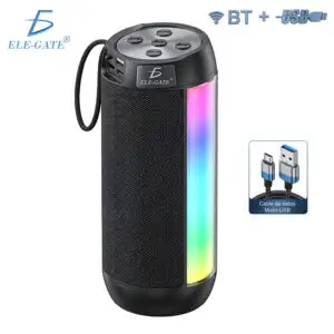 Bocina Bluetooth 5.1 portátil con RGB, TWS y batería 1200 mAh