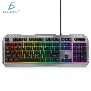 Teclado Gamer USB de 104 Teclas con Luz Arcoíris