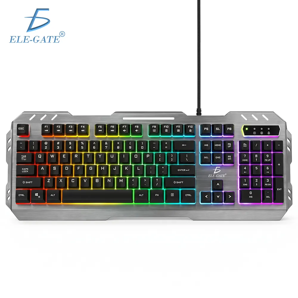 Teclado Gamer USB de 104 Teclas con Luz Arcoíris