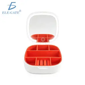 Organizador de Joyas con Espejo LED y Carga USB