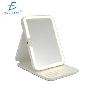 Espejo LED Plegable con 3 Tonos y Ángulo Ajustable 20°–70°