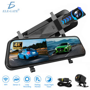 Cámara de Espejo Retrovisor Inteligente 2K con Pantalla IPS 10  Grabación Dual Cámara