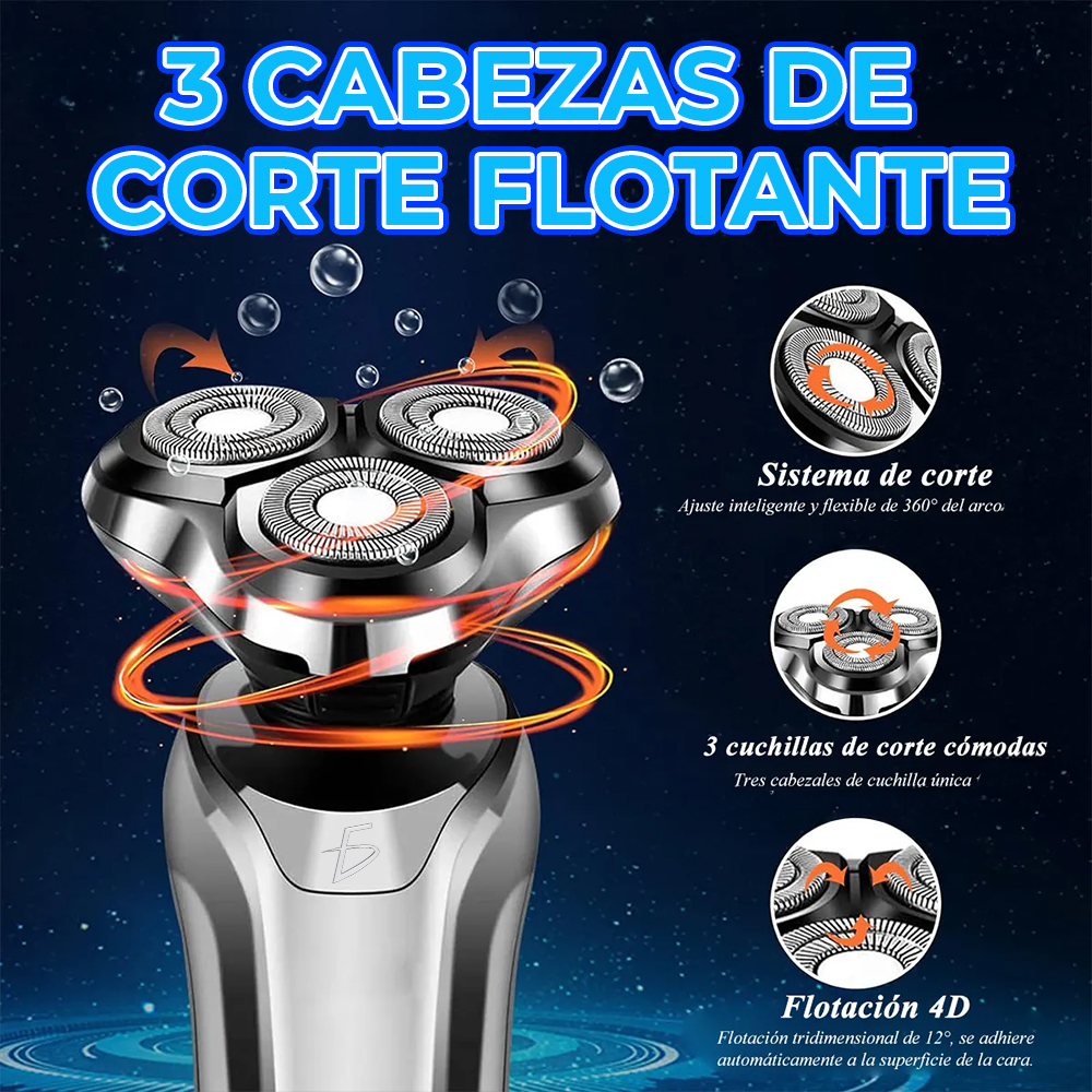 Afeitadora Eléctrica 3 en 1 Recargable USB con Cabezales Flotantes 4D - Image 3