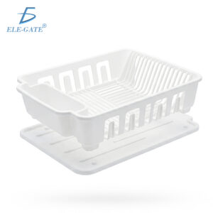 Escurridor de Platos Balnco con Charola Desmontable Blanco, 43.5 x 34 x 11 cm