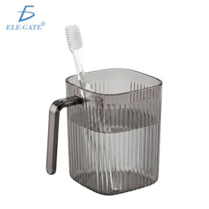 Vaso Organizador para Baño con Porta Cepillo de Dientes color Humo
