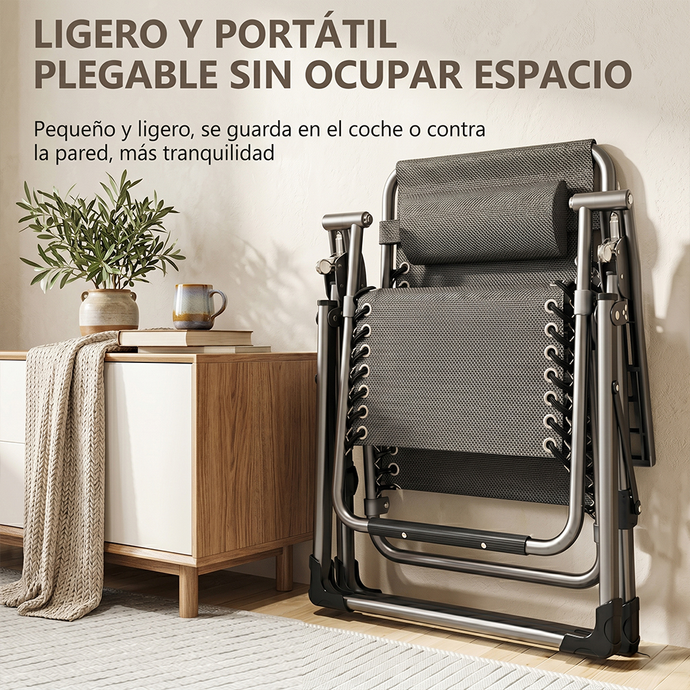 Silla camastro reclinable gravedas plegable jardin y playa - Image 3
