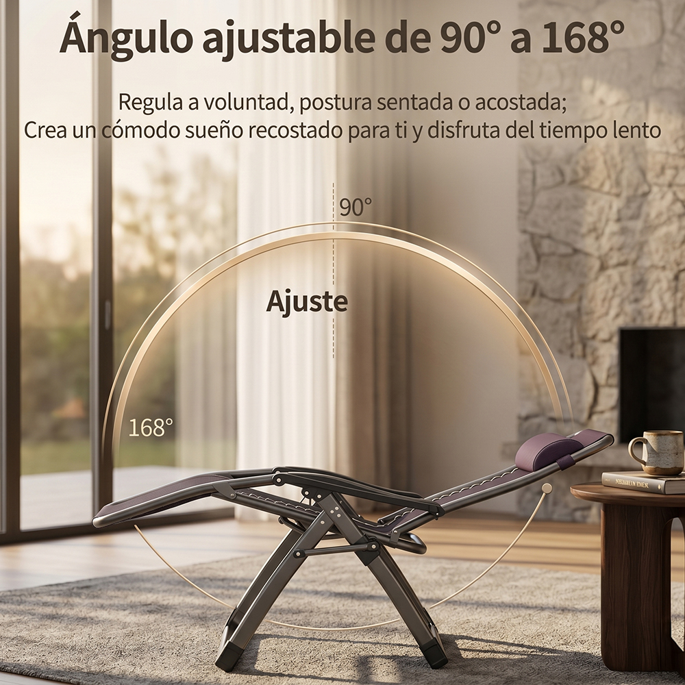 Silla camastro reclinable gravedas plegable jardin y playa - Image 5