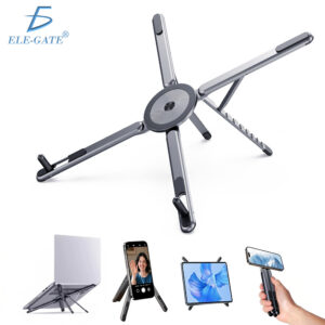 Soporte Plegable para Laptop, Tablet y Teléfono con Ajuste de 8 Niveles y Base Magnética