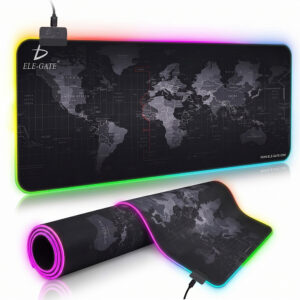 Mouse Pad Gamer Diseño de Mapa con Luz Led RGB Iluminado 90×40 CM