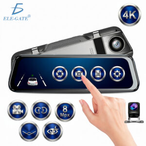 Cámara de Espejo Retrovisor Inteligente 4K con Pantalla IPS 9.66 Grabación Dual Cámara Trasera Visión Nocturna GPS