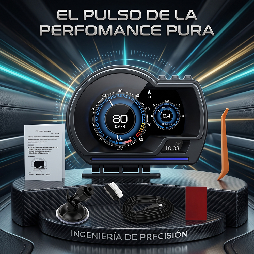 Medidor OBD2 + GPS con pantalla digital, 9 interfaces, alarmas de velocidad, RPM, voltaje, temperatura, luz ambiental y monitoreo en tiempo real. - Image 5