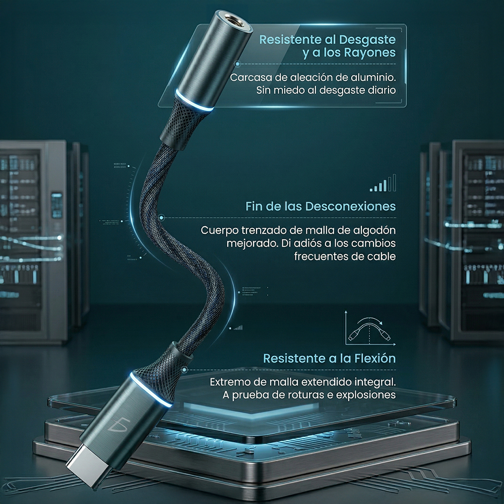 Adaptador USB-C a Jack 3.5 mm HiFi de 0.15m con Chip DAC Integrado - Image 3