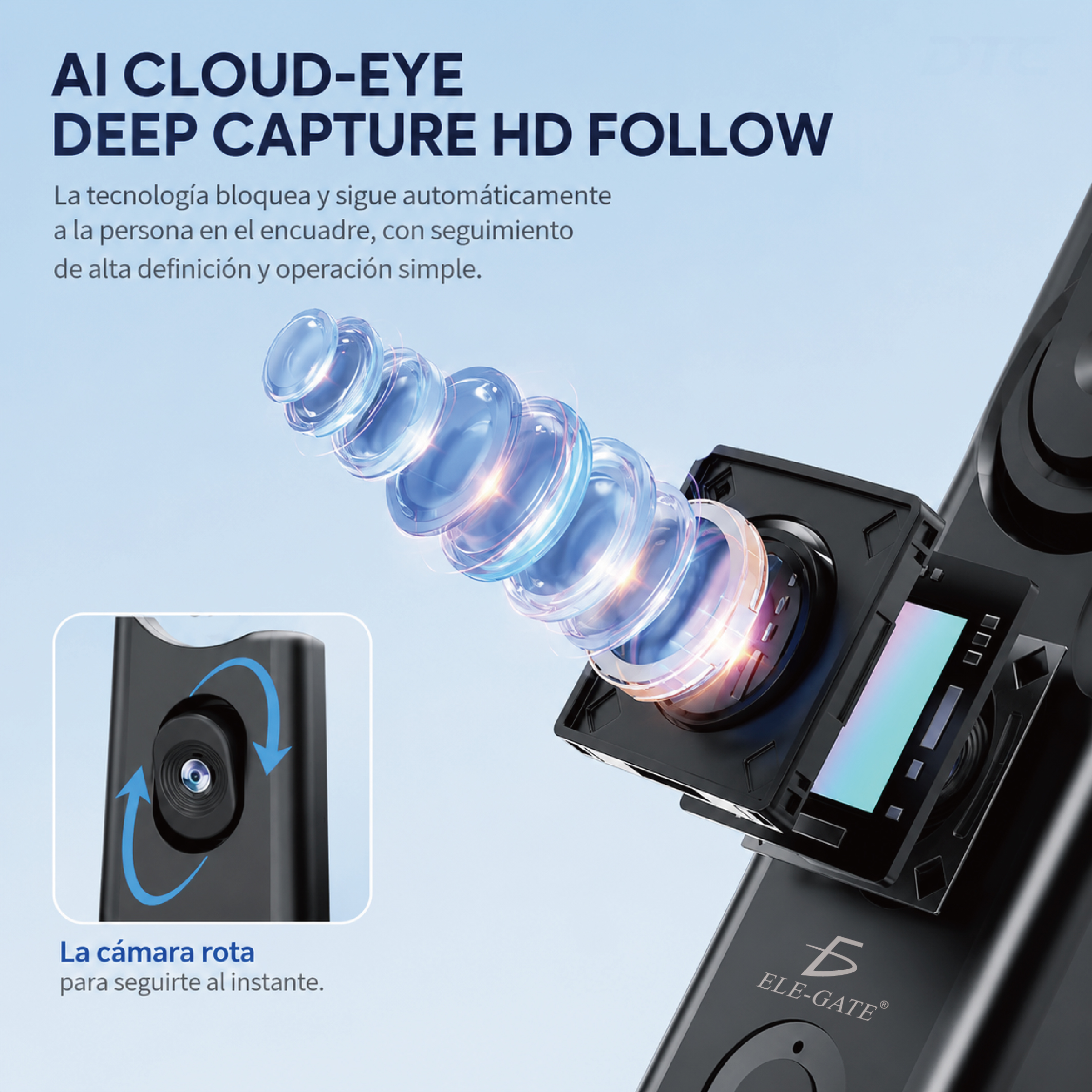 Palo Selfie Trípode Inteligente 1.92 m con Seguimiento IA Control por Gestos Bluetooth 5.4 y Rosca Universal 1/4” - Image 5