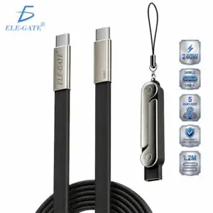 Cable USB-C a USB-C 240W con soporte desmontable 2 en 1