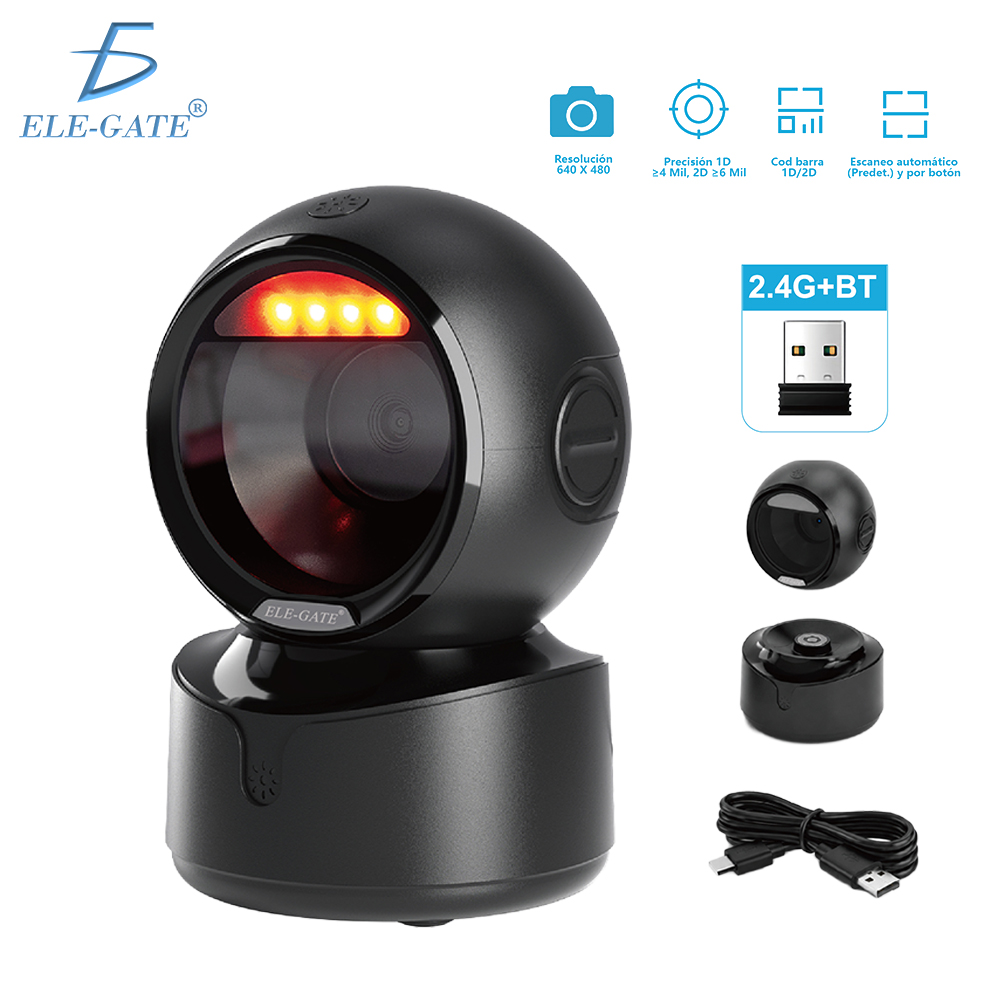 Lector de Códigos 1D/2D Bluetooth 2.4G para Punto de Venta