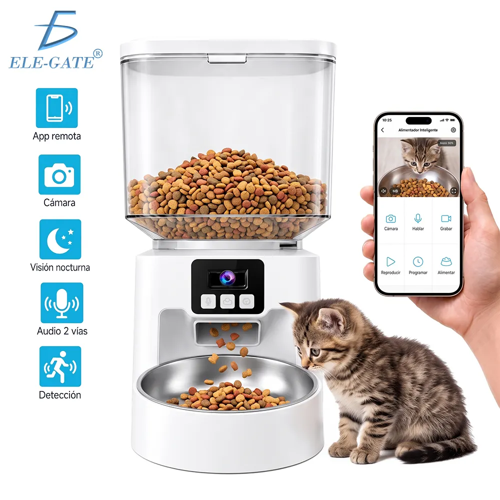 Comedero Automático con Cámara 2K y WiFi para Perros y Gatos