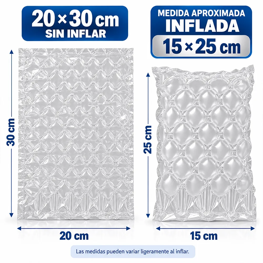 Bolsas de Burbuja Inflable de Protección 20 x 30 cm para Empaque y Envíos - Imagen 4