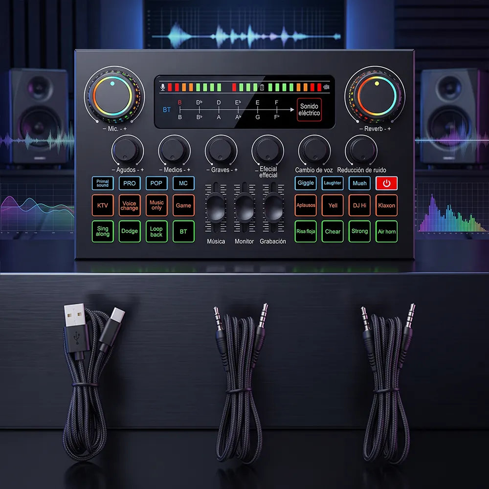 Mezcladora de Audio Bluetooth con OTG USB-C para Streaming - Imagen 3