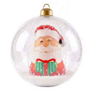 Esfera Navideña Inflable 60 cm con LED y Santa Claus