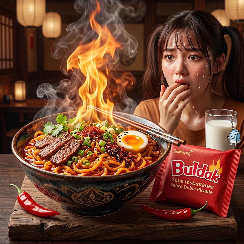 Samyang Buldak Sopa Instantánea Sabor Pollo Doble Picante 140 g - Imagen 2