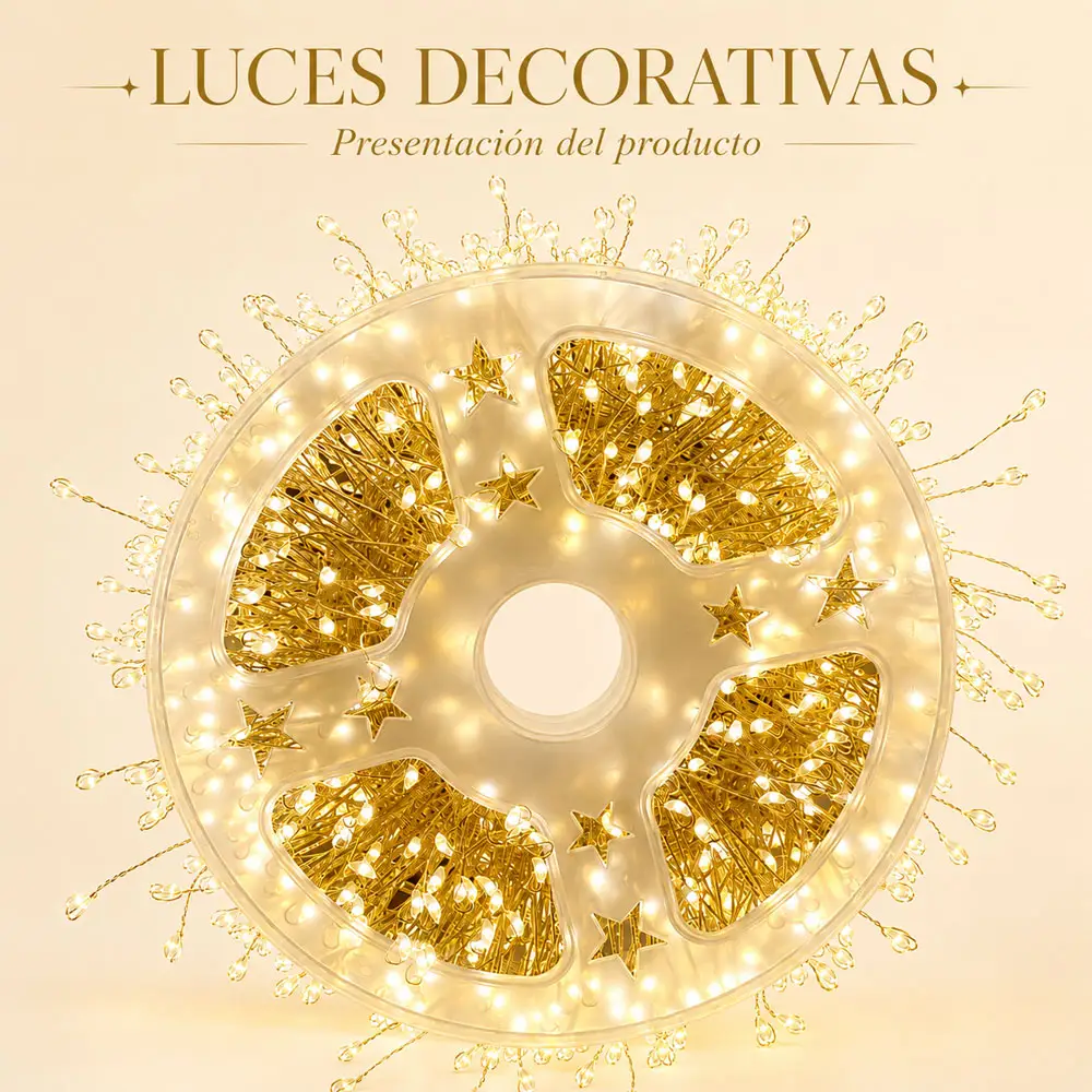 Serie de luces LED cálidas de 20 m con 600 LED y 8 modos - Imagen 4