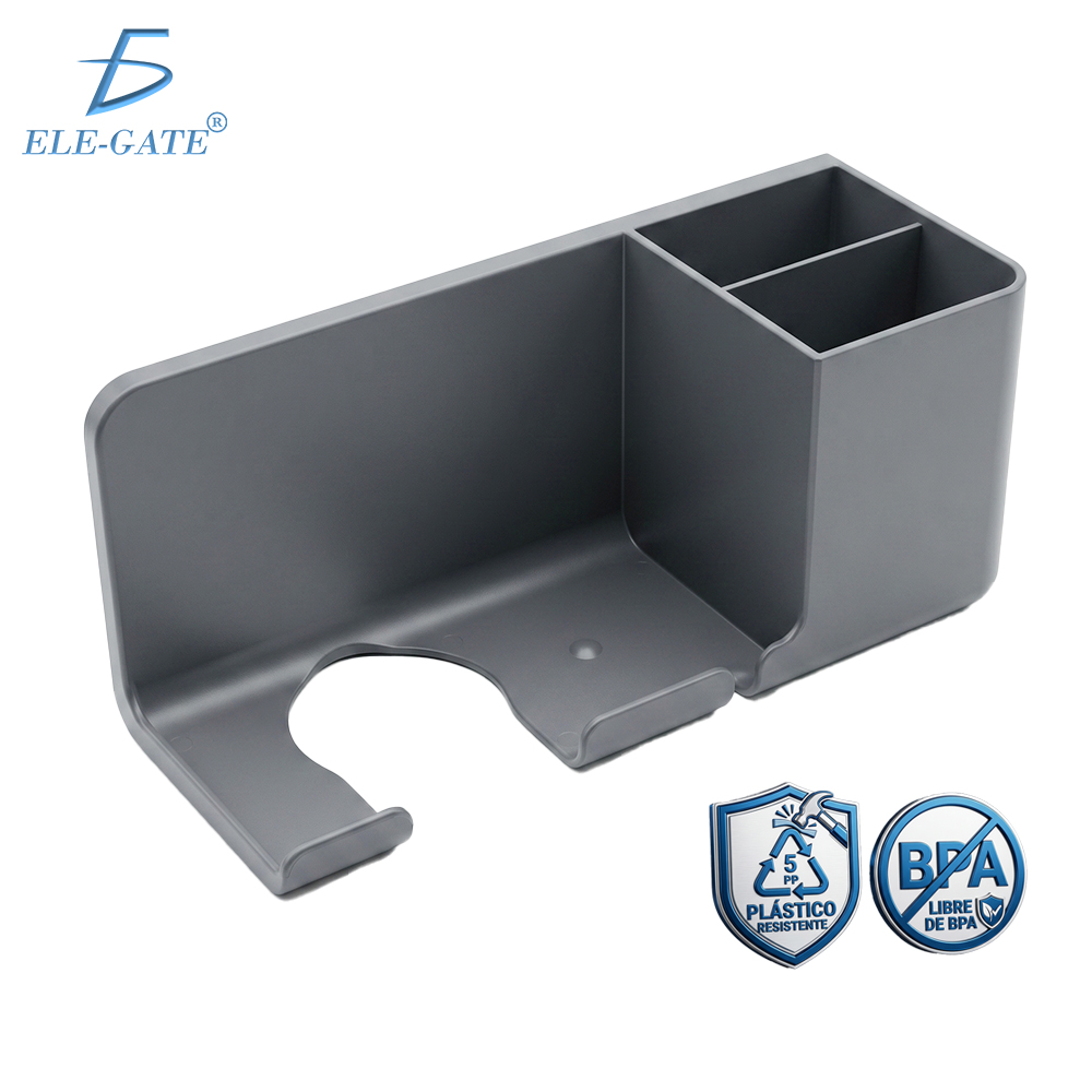 Soporte Organizador de Pared para Secadora de Cabello Gris Super Resistente
